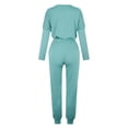 thumbnail image 5 of Tejiojio Christmas Womens Workout Sets Print Long Sleeve Sport Pullover Leisure Crop Tops + Pants Set, 5 of 5