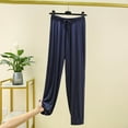 thumbnail image 2 of FAIWAD Womens Casual Sweatpants Drawstring Elastic Waist Sport Pants Solid Color Pleated Palazzo Pants (Medium, Dark Blue), 2 of 3