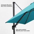 thumbnail image 3 of PURPLE LEAF 10' X 10' Left-right Tilting Patio Umbrella Outdoor Cantilever Swivel Square Umbrella Aluminum Offset Umbrella with 360-degree Rotation for Garden Deck Pool Patio Turquoise Blue, 3 of 10