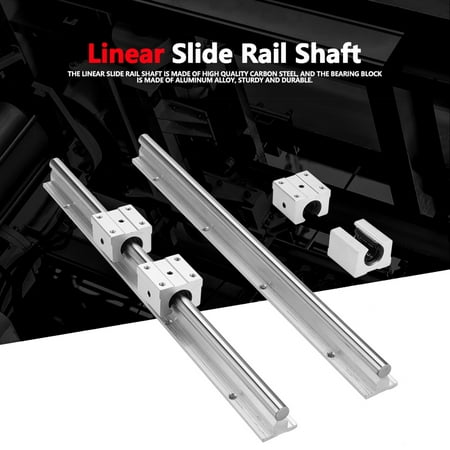 

Ymiko Bearing Block Linear Slide Rail Shaft Durable Sturdy 2Pcs For Mills SBR12-400mm Lathes