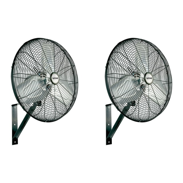 Hurricane 20" Pro Commercial Grade Classic Oscillating Wall Fan, Black, 2 Pack