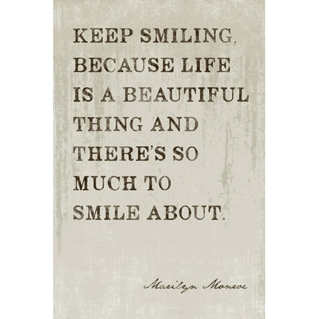 Marilyn Monroe - Keep Smiling, motivational poster (Best Way To Keep Room Smelling Fresh)