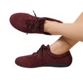 thumbnail image 3 of EKVAHL Casual Sneakers for Women, Faux Suede Low Top Walking Shoes, Flexible Soft Sole Lightweight Daily Driving Tennis Shoes Red, 3 of 5