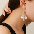 thumbnail image 3 of Christmas Tree Dangle Drop Earrings for Women Gold-Toned Star Dangling Statement Fish Hook Stud Earring Fashion Lightweight Thanksgiving Holiday Xmas Jewelry, 3 of 12