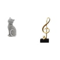 thumbnail image 1 of Estatua de gato con nota musical, figura decorativa de resina, adorno coleccionable, escultura de animal para entrada, estantería, sala de estar, dorm, 1 of 8