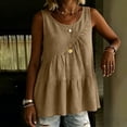 thumbnail image 5 of Lmueinov Womens Peplum Babydoll Tank Tops Scoop Neck Casual Summer Beach Sleeveless Loose T Shirts Casual Shirred Flowy Tops, 5 of 6