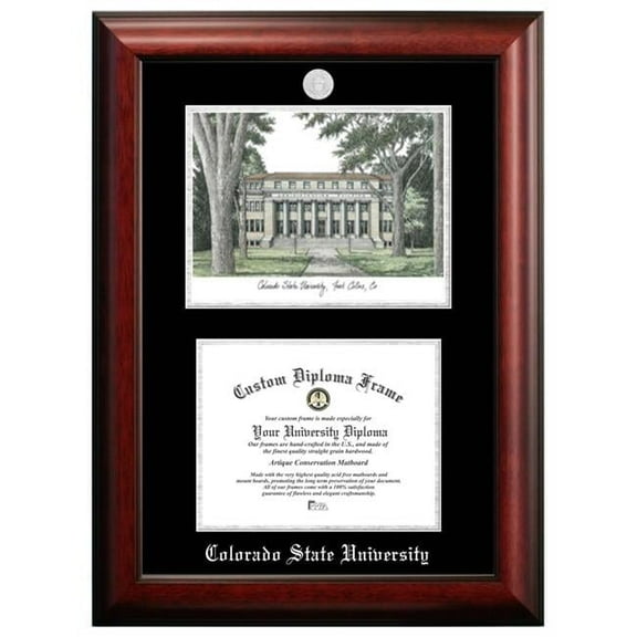 Campus Images CO999LSED-1185 11 x 8.5 in. Colorado State University Silver Embossed Diploma Frame with Lithograph