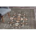 thumbnail image 1 of Geometric Area Rug, Modern Abstract Design Print of Half Rounds and Triangles in Grunge Art, Soft Carpet for Living Room Decor with Distressed Look, 5.2' X 7.6', Dark Grey Peach Rust, by Ambesonne, 1 of 6