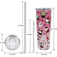 thumbnail image 6 of Halloween Tumbler with Lid and Straw, Halloween Hello Cat Ghost Cup Gifts for Women Girls Kids, Halloween Cups, Spooky Tumbler Gifts for Women, Pink, 20 oz, GZ-1416, 6 of 7