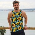 thumbnail image 6 of KLL Blue Batterflies Sunflower Print Men's Muscle Gym Workout Stringer Tank Tops Bodybuilding Fitness T-Shirts Tank Tops Men-Small, 6 of 7
