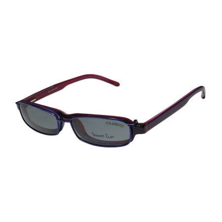 New Smartclip 920 Mens/Womens Designer Full-Rim Purple With Polarized Clip-on Lenses Frame Demo Lenses 50-17-140 Sunglass Lens Clip-Ons Spring Hinges Eyeglasses/Eyeglass Frame