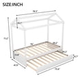 thumbnail image 3 of Noble House Lira Twin House Bed with Rolling Trundle, Customizable Pine Wood Frame, Space Saving, White, 3 of 12