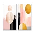 thumbnail image 2 of Designart "Géométrie Lunaire Rétro Rose Doré en Fleurs I" Art Mural Géométrique Moderne Encadré Ensemble de 2 - Art Mural Encadré Rose Moderne Ensemble de 2, 2 of 6