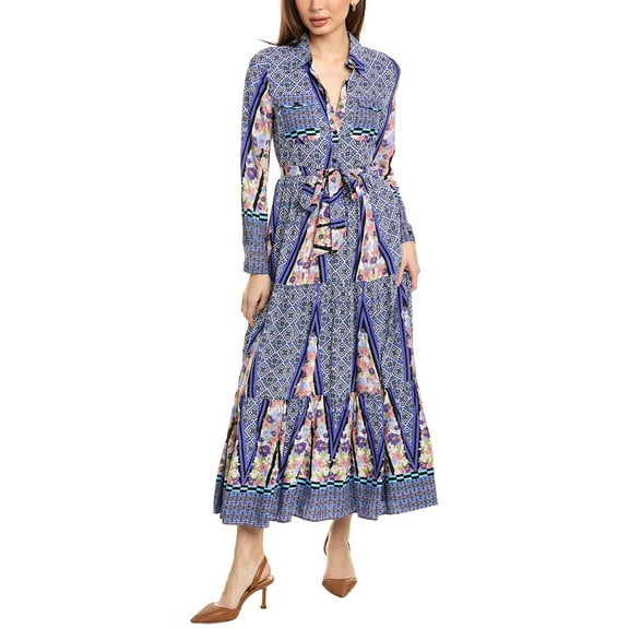 Gracia womens Tiered Midi Dress, l, Purple