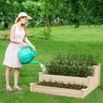 thumbnail image 5 of Spaco 3-Tier Fir Wood Raised Garden Bed, Outdoor Elevated Planter Box Stand for Patio, Lawn, Yard, Balcony, Brown, 5 of 9
