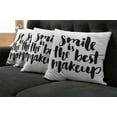 thumbnail image 2 of Ambesonne Saying Throw Pillow Cover 4 Pack, Smile Letter, 18", Black and White, 2 of 6