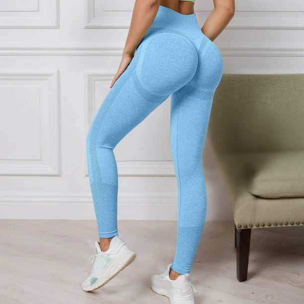 Pantalones de yoga de cintura alta sin costuras para mujer, mallas