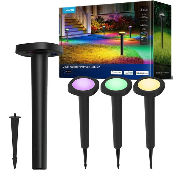 Govee Low Voltage Wired Outdoor Pathway Lights 2, Landscape Lighting with 60  Scene Modes, IP66 Waterproof for Yard Patio Garden Work with Alexa/Google/Matter