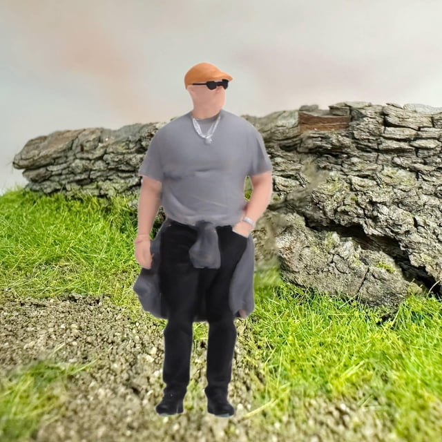 Figura hombre para diorama a escala 1/64, modelo coleccionable en miniatura para paisaje en miniatura, decoración única para escritorio.