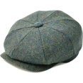 thumbnail image 1 of ORUYROP Men's 8 Panel Wool Blend Newsboy Flat Cap Herringbone Tweed Hat, 1 of 7