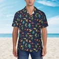 thumbnail image 2 of Gaeub Shells and Seaweed Print Men's Hawaiian Shirt,Button Down Short Sleeves Shirts,Tropical Beach Casual Button Down Shirts,Small, 2 of 7