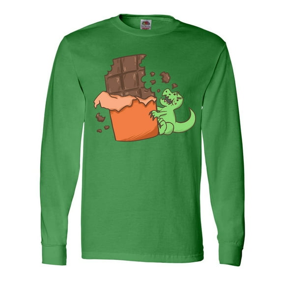 Inktastic Dino With Chocolate Bar Long Sleeve T-Shirt