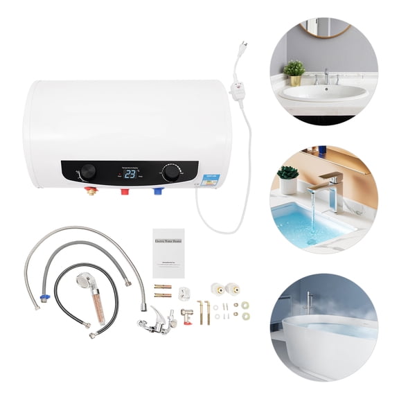Modern White Column Electric Hot Water Heater Warmer Heating Heat Tank Bathroom Shower House 35L