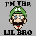 thumbnail image 2 of Men's Nintendo Luigi Little Brother  Pull Over Hoodie Athletic Heather Large, 2 of 4