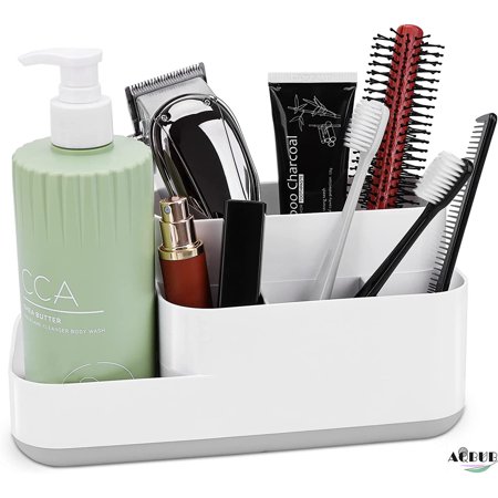 Toothbrush rack, 5-compartment bathroom countertop finisher, multi-functional electric toothbrush and toothpaste storage box for dressing table kitchen office bedroom desk