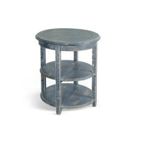 Sunny Designs Marina Ocean Blue Solid Wood and Veneers Side Table