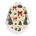 thumbnail image 4 of AUNVITO Cozy Christmas Print Fleece Shawl with Thick Faux Fur Collar Women's Warm Homewear Sleeveless Winter Wrap, 4 of 6