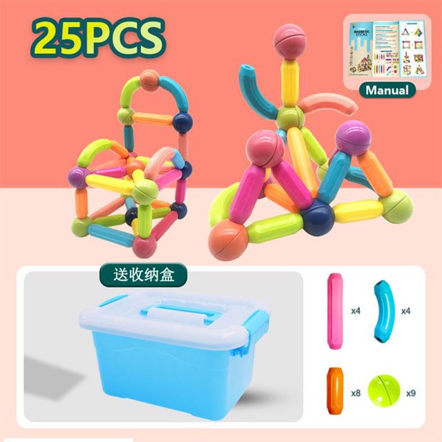 厂家直销跨境百变拼装积木磁力棒儿童益智吸铁磁棒早教玩具磁性as the picture Deng Xun unisex