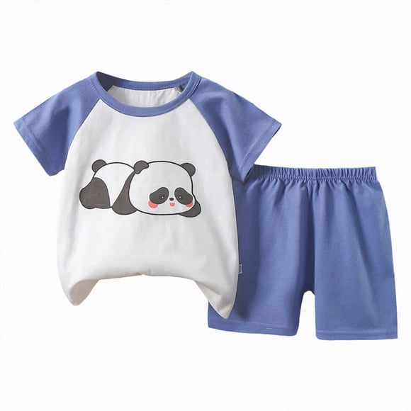 Gubotare Toddler Baby Boy Summer Outfit Toddler Baby Boy Clothes Summer Boy​ T-Shirt Shorts Set Outfit 3T 4T (Sky Blue,3-4 Years)
