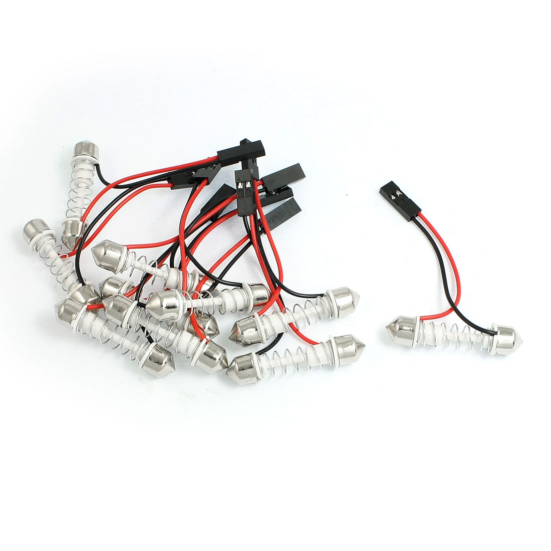 10 x 2940mm Spring Car Interior Dome Festoon Bulb Base Light Adapter