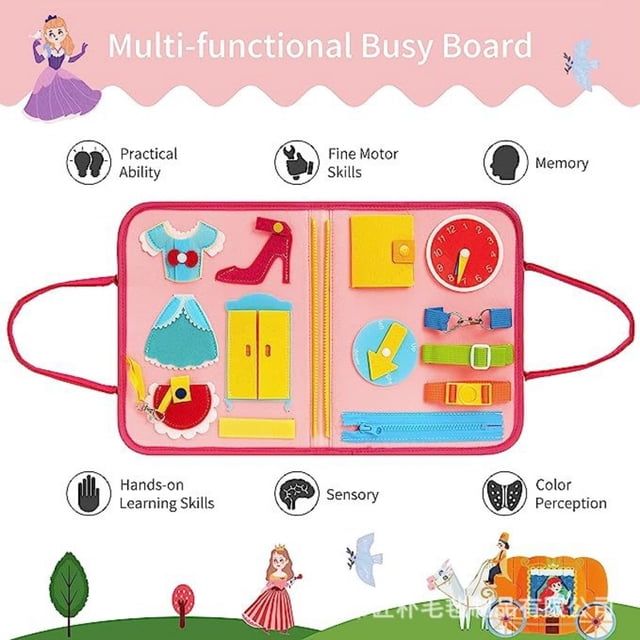 Juguetes Montessori para niños pequeños, tablero sensorial, actividades preescolares, juguetes educativos para niños pequeños, viajes, regalos para niños y niñas de 3 años o más.