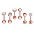thumbnail image 4 of Piercing para el cuerpo con barra de circón, 6/12 Uds., joyería apta para s de , mujeres y niñas Rose Gold 6 Sets Hugo Joyas para piercing corporal, 4 of 6