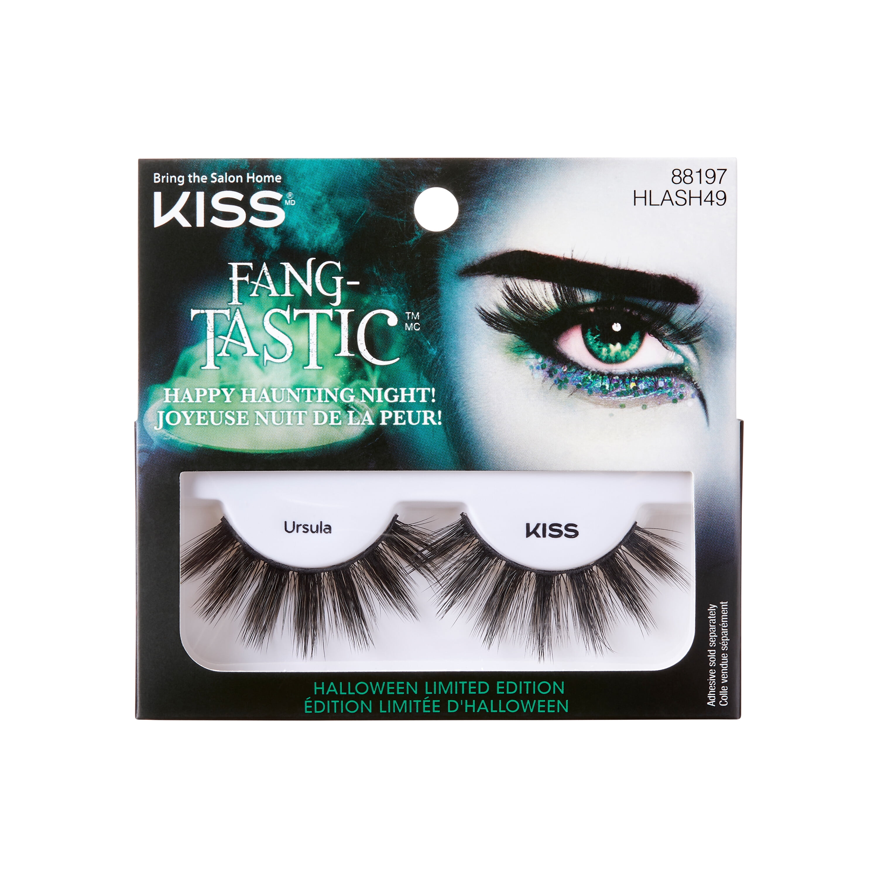 KISS Halloween Limited Edition False Eyelashes, ‘’Ursula’, 1 Pair