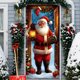 thumbnail image 5 of Cortina de poliéster, decoraciones navideñas, cubierta de puerta navideña, pancartas, Papá Noel, decoración exterior, tela colgante, cubiertas de puerta navideñas, decoraciones de Halloween, decoració, 5 of 6