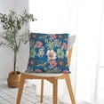 thumbnail image 5 of Fuzoiu Colorful Flowers Print Square Pillow Cover,Hidden Zipper Design,Luxury Square Pillow Case, Throw Pillow,Couch Cushion-24"x24", 5 of 7