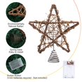 thumbnail image 3 of Decoración para árbol de Navidad LAWOHO con forma de estrella rústica de ratán con luces, 3 of 6