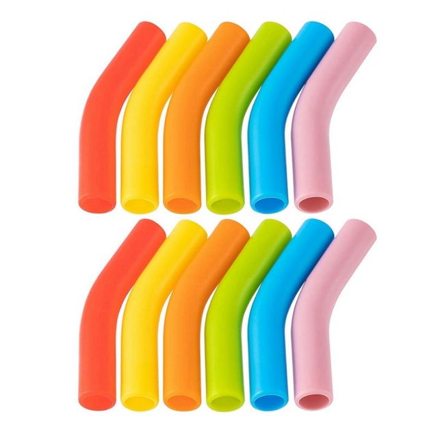 Puntas de silicona para pajitas, repuesto de pajita reutilizable para pajitas de metal de acero inoxidable de 8 mm de ancho y 100 % de diámetro exterior, multicolor