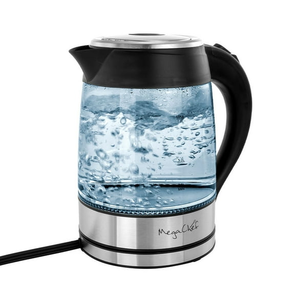 MegaChef 1.8Lt. Glass and Stainless Steel Electric Tea Kettle