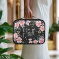thumbnail image 4 of FKELYI PU Leather Bible Cover for Prayer Zippered Bible Bags with Handle Large Capacity Bible Carrier Pink Floral Butterfly Trust Print Book Organzier Holder for Christian, 4 of 6