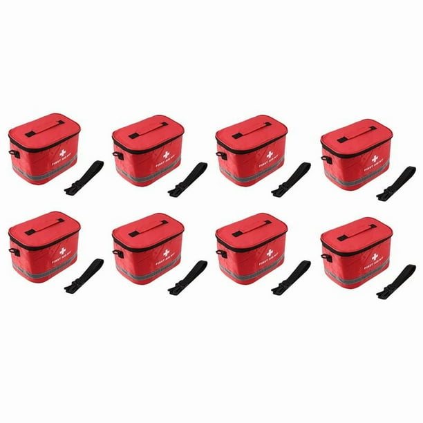 8X Kit de Primeros Auxilios Al Aire Libre Bolsa de Camping de Deportes Paquete de Supervivencia de Emergencia Médica de Casa Rojobolso Bandolera Con Símbolo de