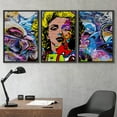 thumbnail image 2 of wall26 Framed Canvas Print Wall Art Set Spray Paint Glam Marilyn Monroe Graffiti &amp; Street Art Comic Book Illustrations Modern Art Urban Portrait for Living Room, Bedroom, Office - 24"x36&quo, 2 of 5