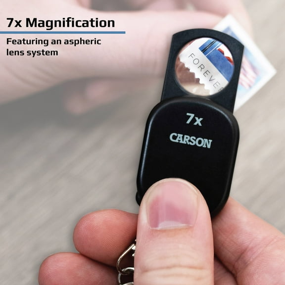 Carson Pop-up Keychain 7x Aspheric Acrylic Lens Magnifier (GN-70)