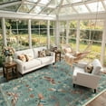 thumbnail image 5 of Moynesa Insect 9'x12' Large Area Rugs for Living Room Washable Natural Bedroom Rug Bug Accent Carpet for Sunroom Dining Room Office Stain Resistant Non Slip, Light Green, 5 of 12
