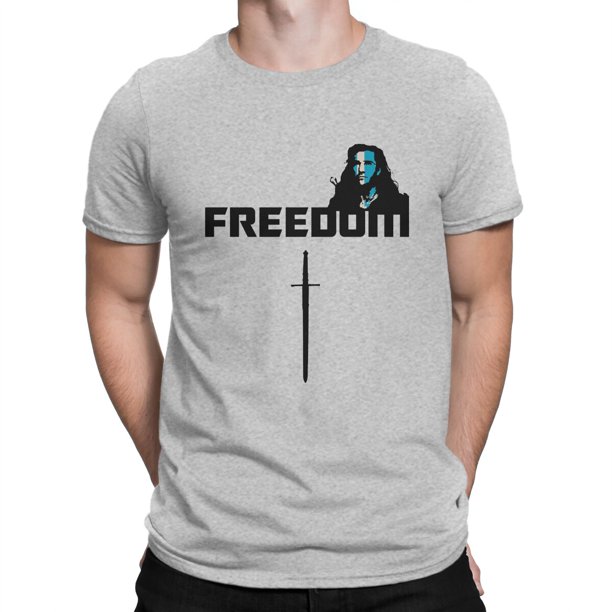 Camisetas para hombre, camisetas vintage de algodón para hombre, camisetas de cuello redondo con la leyenda "Braveheart William", camisetas de manga corta clásicas