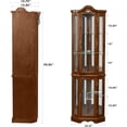 thumbnail image 2 of Lighted Corner Display Curio Cabinet, 70'' High Bar and Liquor Storage with Tempered Glass Shelves and Mirrored Back, Glass Display Cabinet with 5 Shelves, 2 of 8