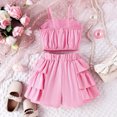 thumbnail image 5 of Toddler Girl Clothes Summer Spaghetti Strap Bow Cute Tops and Shorts 2 Piece Outfits Girls 3-4 Years Girl Gifts Girls Clothes, 5 of 8